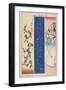 (Daikoku God and Chinese Performers with Calligraphy), Early 19th Century-Katsushika II Taito-Framed Giclee Print