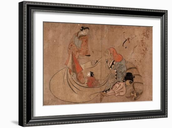 Daikoku to Yujo-Okumura Masanobu-Framed Giclee Print