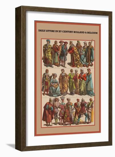 Daily Attire in XV Century, Holland and Belgium-Friedrich Hottenroth-Framed Art Print