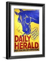 Daily Herald Best Racing Information, Advert, Straight from the Horse's Mouth-null-Framed Art Print