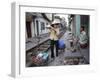 Daily Life by the Railway Tracks in Central Hanoi, Vietnam, Indochina, Southeast Asia-Andrew Mcconnell-Framed Photographic Print