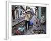 Daily Life by the Railway Tracks in Central Hanoi, Vietnam, Indochina, Southeast Asia-Andrew Mcconnell-Framed Photographic Print