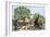 Daily Life in an African Village in the Congo Basin-null-Framed Giclee Print