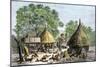 Daily Life in an African Village in the Congo Basin-null-Mounted Giclee Print