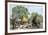 Daily Life in an African Village in the Congo Basin-null-Framed Giclee Print