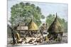 Daily Life in an African Village in the Congo Basin-null-Mounted Giclee Print