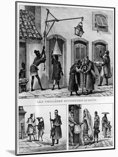 Daily Life in Brazil, from 'Travels in Brazil', Lithographed by Thierry Freres, 1839 (Litho)-Jean Baptiste Debret-Mounted Giclee Print