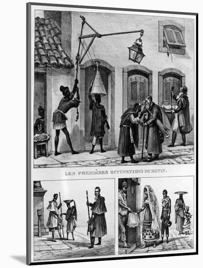 Daily Life in Brazil, from 'Travels in Brazil', Lithographed by Thierry Freres, 1839 (Litho)-Jean Baptiste Debret-Mounted Giclee Print