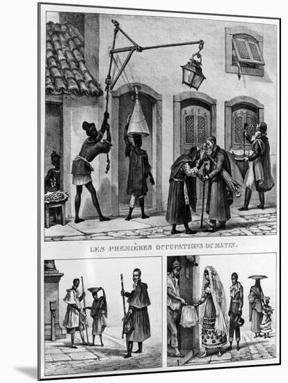 Daily Life in Brazil, from 'Travels in Brazil', Lithographed by Thierry Freres, 1839 (Litho)-Jean Baptiste Debret-Mounted Giclee Print