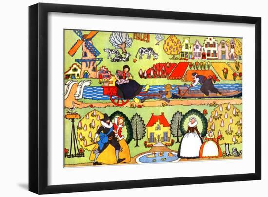 Daily Life In Holland-Maud & Miska Petersham-Framed Art Print