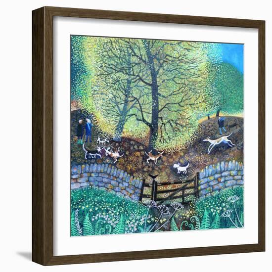 Daily walkers,2020,(acrylics on paper)-Lisa Graa Jensen-Framed Giclee Print