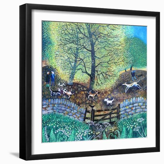 Daily walkers,2020,(acrylics on paper)-Lisa Graa Jensen-Framed Giclee Print