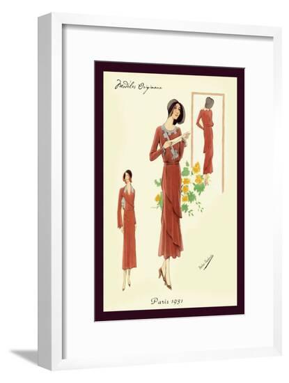 Dainty Fashions in Red--Framed Art Print