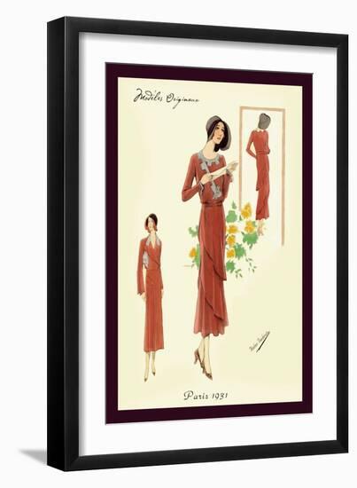 Dainty Fashions in Red-null-Framed Art Print