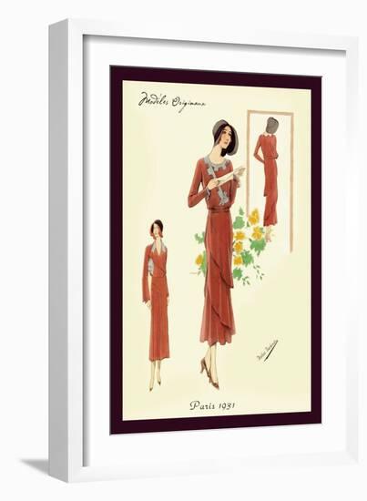 Dainty Fashions in Red-null-Framed Art Print