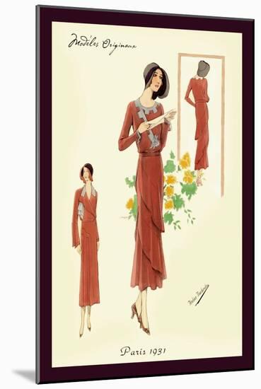 Dainty Fashions in Red-null-Mounted Art Print