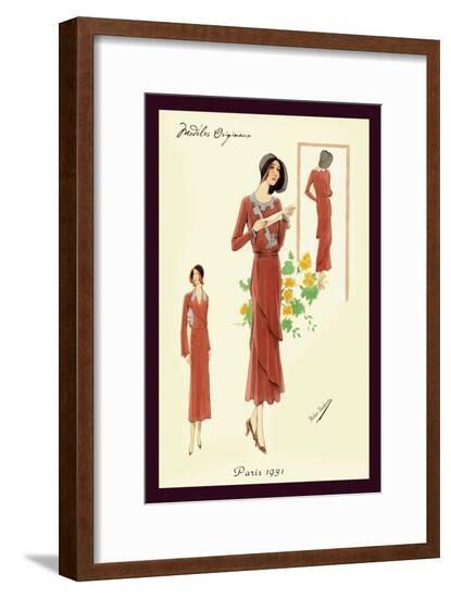 Dainty Fashions in Red--Framed Art Print