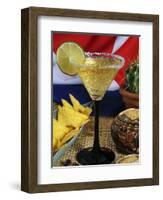 Daiquiri Cocktail and Cuban Flag, Caribbean-Nico Tondini-Framed Photographic Print