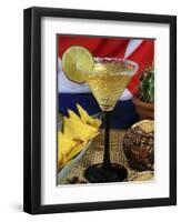 Daiquiri Cocktail and Cuban Flag, Caribbean-Nico Tondini-Framed Photographic Print