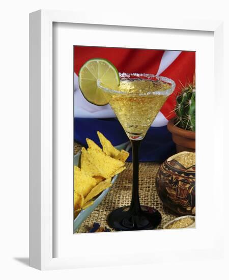 Daiquiri Cocktail and Cuban Flag, Caribbean-Nico Tondini-Framed Photographic Print