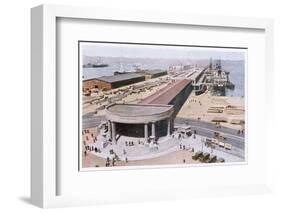 Dairen: the Harbour, with Wharf-null-Framed Photographic Print