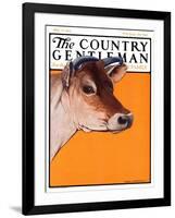 "Dairy Cow," Country Gentleman Cover, May 12, 1923-Charles Bull-Framed Giclee Print