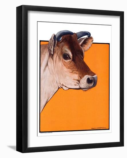 "Dairy Cow,"May 12, 1923-Charles Bull-Framed Giclee Print