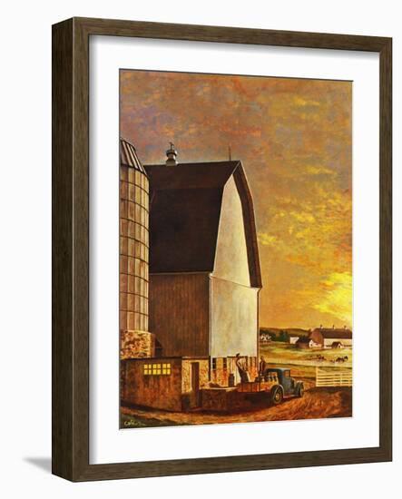 "Dairy Farm," July 19, 1947-John Atherton-Framed Premium Giclee Print
