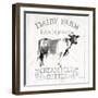 Dairy Farm Wood Black Cow Sq-Avery Tillmon-Framed Art Print