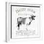 Dairy Farm Wood Black Cow Sq-Avery Tillmon-Framed Art Print