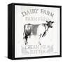 Dairy Farm Wood Black Cow Sq-Avery Tillmon-Framed Stretched Canvas