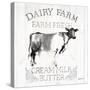 Dairy Farm Wood Black Cow Sq-Avery Tillmon-Stretched Canvas