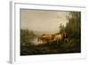 Dairy maid by the forest lake, 1869-Anders Askevold-Framed Giclee Print