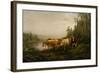 Dairy maid by the forest lake, 1869-Anders Askevold-Framed Giclee Print