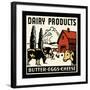 Dairy Products-Butter, Eggs, Cheese-Retro Series-Framed Art Print