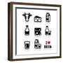 Dairy Products - Milk, Cheese Vector Icons Set-RedKoala-Framed Art Print