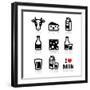 Dairy Products - Milk, Cheese Vector Icons Set-RedKoala-Framed Art Print