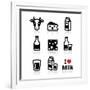 Dairy Products - Milk, Cheese Vector Icons Set-RedKoala-Framed Art Print