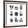 Dairy Products - Milk, Cheese Vector Icons Set-RedKoala-Framed Art Print