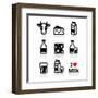 Dairy Products - Milk, Cheese Vector Icons Set-RedKoala-Framed Art Print