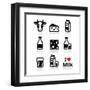 Dairy Products - Milk, Cheese Vector Icons Set-RedKoala-Framed Art Print