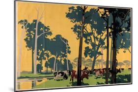 Dairying in Australia, from the Series 'Empire Buying Makes Busy Factories'-Frank Newbould-Mounted Giclee Print