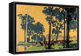 Dairying in Australia, from the Series 'Empire Buying Makes Busy Factories'-Frank Newbould-Framed Stretched Canvas