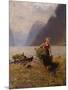 Dairymaid and Bunch of Leaves-Hans Andreas Dahl-Mounted Giclee Print