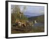 Dairymaid with cows, 1881-Anders Askevold-Framed Giclee Print