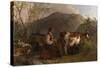 Dairymaids with cows, 1861-Michael Peter Ancher-Stretched Canvas