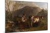 Dairymaids with cows, 1861-Michael Peter Ancher-Mounted Giclee Print