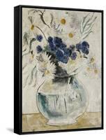 Daisies and Cornflowers in a Glass Bowl-Christopher Wood-Framed Stretched Canvas