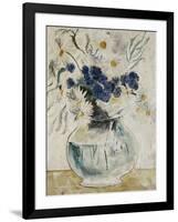 Daisies and Cornflowers in a Glass Bowl-Christopher Wood-Framed Giclee Print