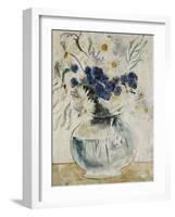 Daisies and Cornflowers in a Glass Bowl-Christopher Wood-Framed Giclee Print